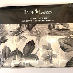 Ralph Lauren  Sargent Floral King Flat Sheets with Ruffled edge - new in package